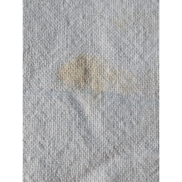 Vintage Cotton Tablecloth W/Floral &Vase Design Pink Green White 46-1/2"x48-1/2" - Picture 6 of 9